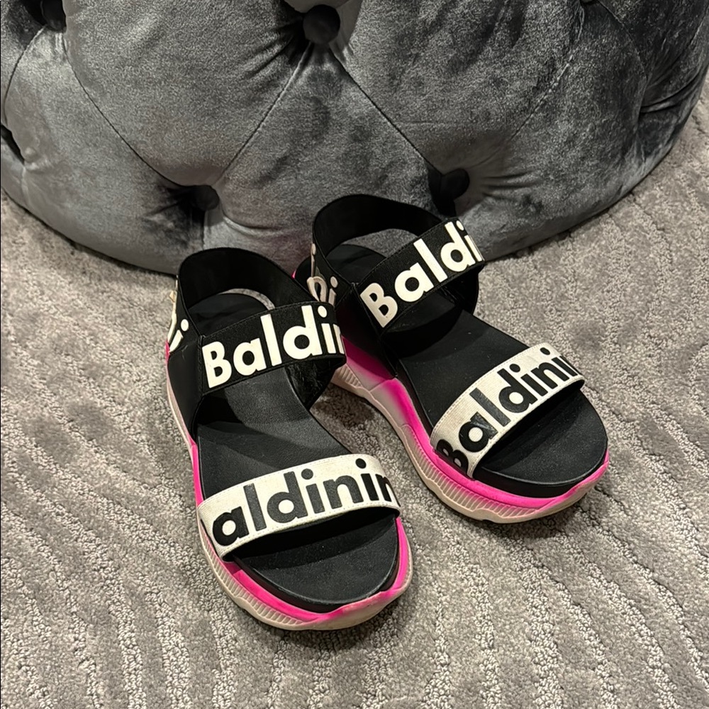 Baldinini Black and Pink Women's Sandals